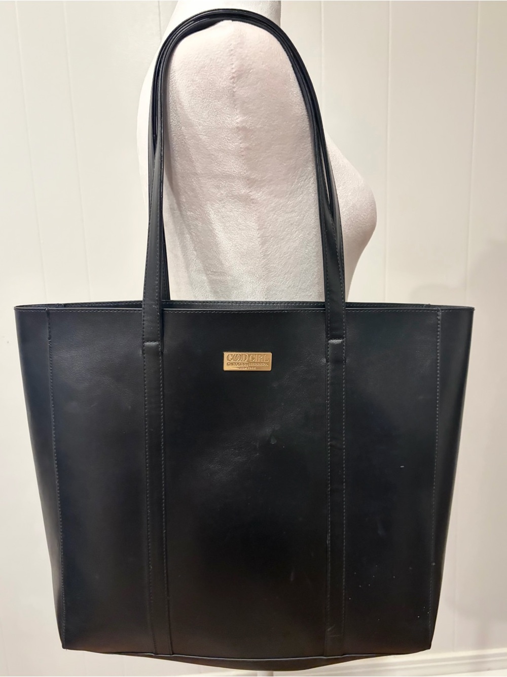 Carolina Herrera Good Girl Black Faux Leather Tote Bag